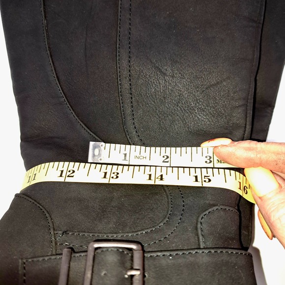 Chelsee Girl Black Knee High Wedge Heel 9 - Picture 13 of 15